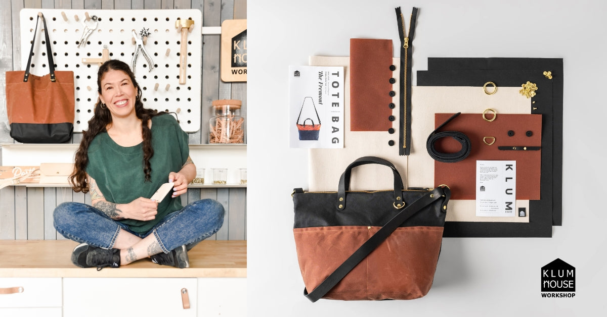 Bag making kits, bag sewing patterns, waxed canvas, leather & tools.
– Klum House