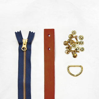 Oberlin Tote - Chestnut Leather + Hardware Kit - OBE - LH - CHEST - BRA - NAVY - Leather + Hardware Kit - Klum House