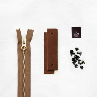 Woodland - Leather + Hardware Kit (Seconds) - WOOD - LH - BRN - FTZIP - MYST - SECONDS - Leather + Hardware Kit - Klum House