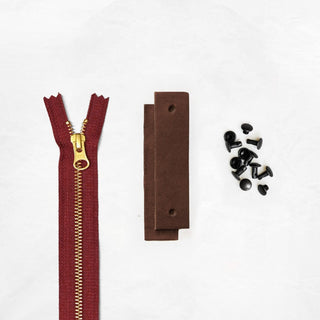 Woodland - Leather + Hardware Kit (Seconds) - WOOD - LH - BRN - RUSTZIP - MYST - SECONDS - Leather + Hardware Kit - Klum House