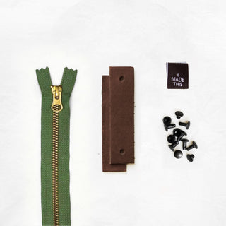 Woodland - Leather + Hardware Kit (Seconds) - WOOD - LH - BRN - SPRINGZIP - MYST - SECONDS - Leather + Hardware Kit - Klum House