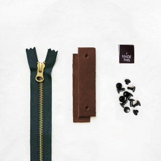 Woodland - Leather + Hardware Kit (Seconds) - WOOD - LH - BRN - SPRUZIP - MYST - SECONDS - Leather + Hardware Kit - Klum House