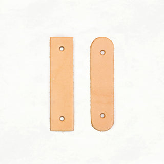 2.5" Leather Tabs - TAB2 - TAN - 5 - 7 - RD - Leather - Klum House