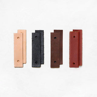 2.5" Leather Tabs - TAB2 - TAN - 5 - 7 - RD - Leather - Klum House