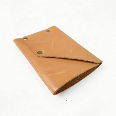 Leather Card Holder Sample (Tan) - SECONDS