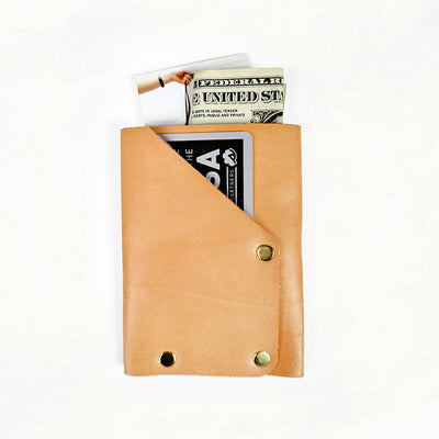 Leather Card Holder Sample (Tan) - SECONDS