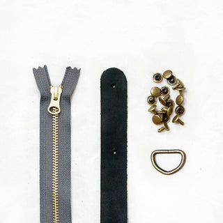 Fremont Tote - Black Leather + Hardware Kit - FRE - LH - BLA - AB - GRA - Leather + Hardware Kit - Klum House