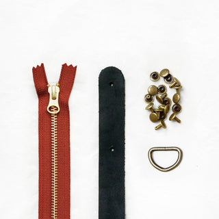 Fremont Tote - Black Leather + Hardware Kit - FRE - LH - BLA - AB - RUST - Leather + Hardware Kit - Klum House