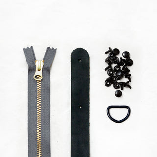 Fremont Tote - Black Leather + Hardware Kit - FRE - LH - BLA - BLA - GRA - Leather + Hardware Kit - Klum House