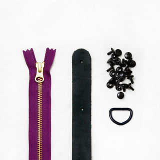 Fremont Tote - Black Leather + Hardware Kit - FRE - LH - BLA - BLA - PLUM - Leather + Hardware Kit - Klum House