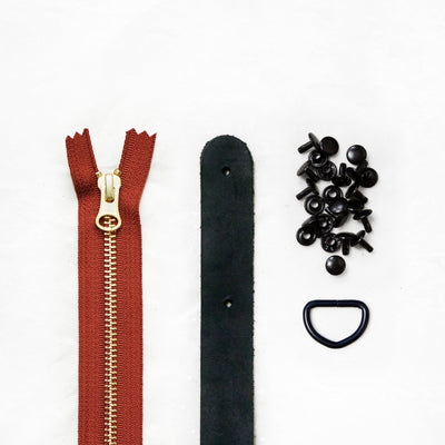 Fremont Tote - Black Leather + Hardware Kit - FRE - LH - BLA - BLA - RUST - Leather + Hardware Kit - Klum House
