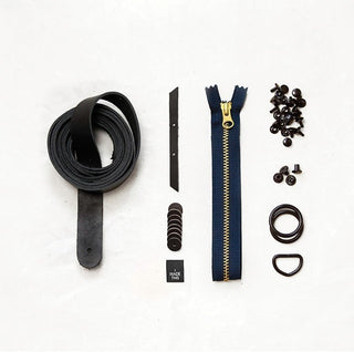 Fremont Tote - Black Leather + Hardware Kit - FRE - LH - BLA - BRA - BLA - Leather + Hardware Kit - Klum House