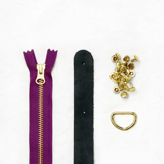 Fremont Tote - Black Leather + Hardware Kit - FRE - LH - BLA - BRA - PLUM - Leather + Hardware Kit - Klum House