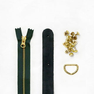 Fremont Tote - Black Leather + Hardware Kit - FRE - LH - BLA - BRA - SPRUCE - Leather + Hardware Kit - Klum House