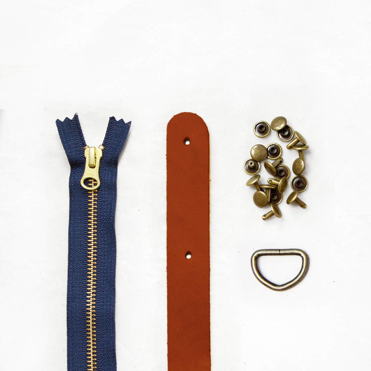 Fremont Tote - Chestnut Leather + Hardware Kit - FRE - LH - CHEST - AB - NAVY - Leather + Hardware Kit - Klum House