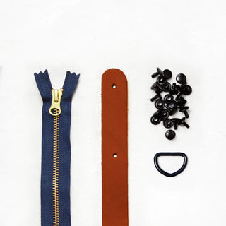 Fremont Tote - Chestnut Leather + Hardware Kit - FRE - LH - CHEST - BLA - NAVY - Leather + Hardware Kit - Klum House