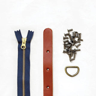 Maywood - Chestnut Leather + Hardware Kit - MAY - LH - CHEST - AB - NAVY - Leather + Hardware Kit - Klum House