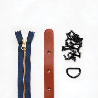 Maywood - Chestnut Leather + Hardware Kit - MAY - LH - CHEST - BLA - NAVY - Leather + Hardware Kit - Klum House