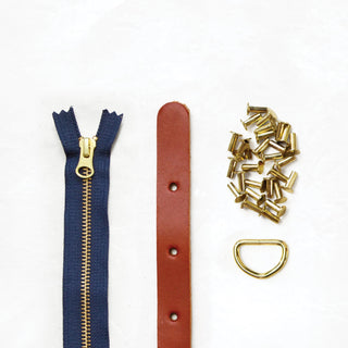 Maywood - Chestnut Leather + Hardware Kit - MAY - LH - CHEST - BRA - NAVY - Leather + Hardware Kit - Klum House