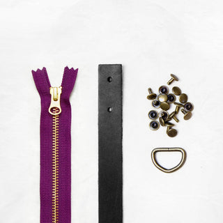 Oberlin Tote - Black Leather + Hardware Kit - OBE - LH - BLA - AB - PLUM - Leather + Hardware Kit - Klum House