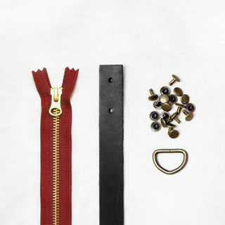 Oberlin Tote - Black Leather + Hardware Kit - OBE - LH - BLA - AB - RUST - Leather + Hardware Kit - Klum House