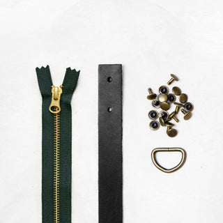 Oberlin Tote - Black Leather + Hardware Kit - OBE - LH - BLA - AB - SPRUCE - Leather + Hardware Kit - Klum House