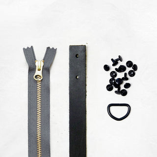 Oberlin Tote - Black Leather + Hardware Kit - OBE - LH - BLA - BLA - GRAY - Leather + Hardware Kit - Klum House