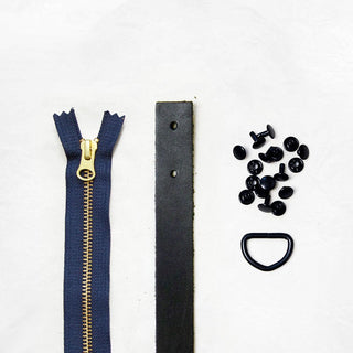 Oberlin Tote - Black Leather + Hardware Kit - OBE - LH - BLA - BLA - NAVY - Leather + Hardware Kit - Klum House