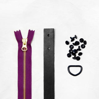 Oberlin Tote - Black Leather + Hardware Kit - OBE - LH - BLA - BLA - PLUM - Leather + Hardware Kit - Klum House