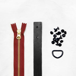 Oberlin Tote - Black Leather + Hardware Kit - OBE - LH - BLA - BLA - RUST - Leather + Hardware Kit - Klum House