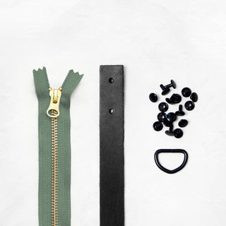 Oberlin Tote - Black Leather + Hardware Kit - OBE - LH - BLA - BLA - SAGE - Leather + Hardware Kit - Klum House