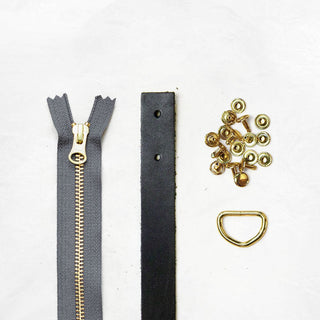 Oberlin Tote - Black Leather + Hardware Kit - OBE - LH - BLA - BRA - GRAY - Leather + Hardware Kit - Klum House