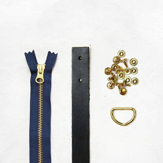 Oberlin Tote - Black Leather + Hardware Kit - OBE - LH - BLA - BRA - NAVY - Leather + Hardware Kit - Klum House