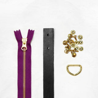 Oberlin Tote - Black Leather + Hardware Kit - OBE - LH - BLA - BRA - PLUM - Leather + Hardware Kit - Klum House