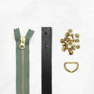 Oberlin Tote - Black Leather + Hardware Kit - OBE - LH - BLA - BRA - SAGE - Leather + Hardware Kit - Klum House