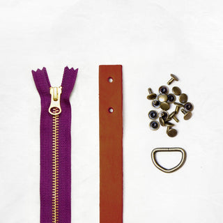 Oberlin Tote - Chestnut Leather + Hardware Kit - OBE - LH - CHEST - AB - PLUM - Leather + Hardware Kit - Klum House