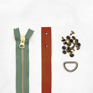 Oberlin Tote - Chestnut Leather + Hardware Kit - OBE - LH - CHEST - AB - SAGE - Leather + Hardware Kit - Klum House