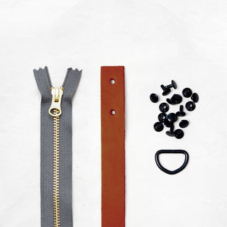 Oberlin Tote - Chestnut Leather + Hardware Kit - OBE - LH - CHEST - BLA - GRAY - Leather + Hardware Kit - Klum House