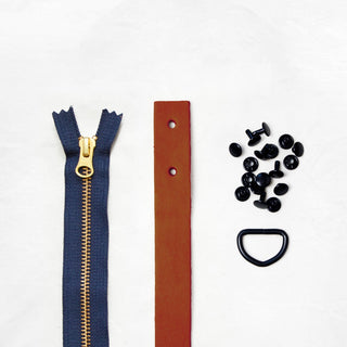 Oberlin Tote - Chestnut Leather + Hardware Kit - OBE - LH - CHEST - BLA - NAVY - Leather + Hardware Kit - Klum House