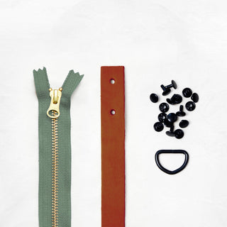 Oberlin Tote - Chestnut Leather + Hardware Kit - OBE - LH - CHEST - BLA - SAGE - Leather + Hardware Kit - Klum House