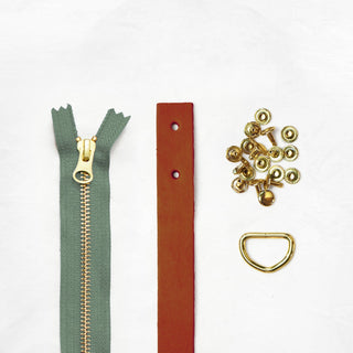 Oberlin Tote - Chestnut Leather + Hardware Kit - OBE - LH - CHEST - BRA - SAGE - Leather + Hardware Kit - Klum House