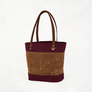 Oberlin Tote Sample (Burgundy + Brush Brown) - SAMPLE - OBER - BURG - BRUSH - Sample Bag - Klum House