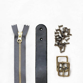 Slabtown - Black Leather + Hardware Kit - SLAB - LH - BLA - AB - GRAY - Leather + Hardware Kit - Klum House