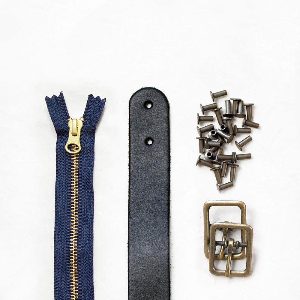 Slabtown - Black Leather + Hardware Kit - SLAB - LH - BLA - AB - NAVY - Leather + Hardware Kit - Klum House