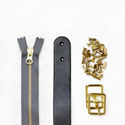 Slabtown - Black Leather + Hardware Kit - SLAB - LH - BLA - BRA - GRAY - Leather + Hardware Kit - Klum House