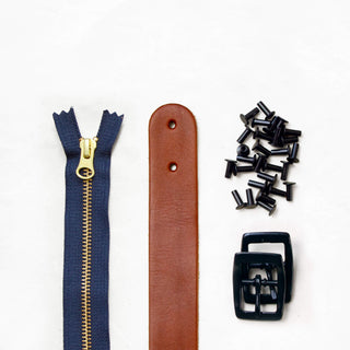 Slabtown - Chestnut Leather + Hardware Kit - SLAB - LH - CHEST - BLA - NAVY - Leather + Hardware Kit - Klum House