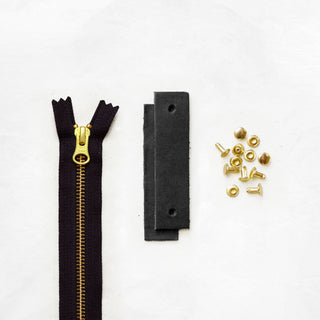 Woodland - Black Leather + Hardware Kit - WOOD - LH - BLA - BLA - BRA - Leather + Hardware Kit - Klum House