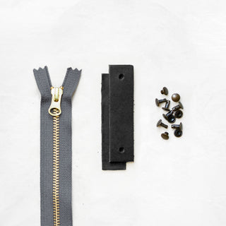 Woodland - Black Leather + Hardware Kit - WOOD - LH - BLA - GRAY - AB - Leather + Hardware Kit - Klum House