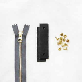 Woodland - Black Leather + Hardware Kit - WOOD - LH - BLA - GRAY - BRA - Leather + Hardware Kit - Klum House