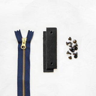 Woodland - Black Leather + Hardware Kit - WOOD - LH - BLA - NAVY - AB - Leather + Hardware Kit - Klum House